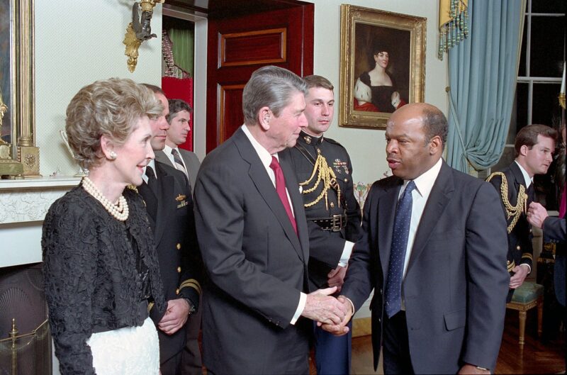 President_Ronald_Reagan_and_Nancy_Reagan_greet_John_Lewis
